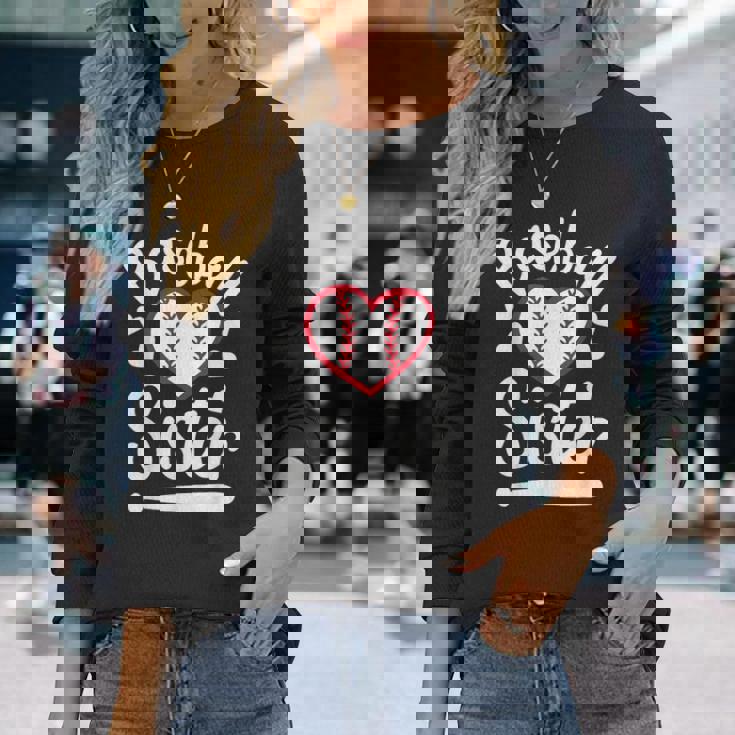 Baseballister At Heart プレイヤーズシスター、ベースボールシス 長袖Tシャツ 彼女への贈り物