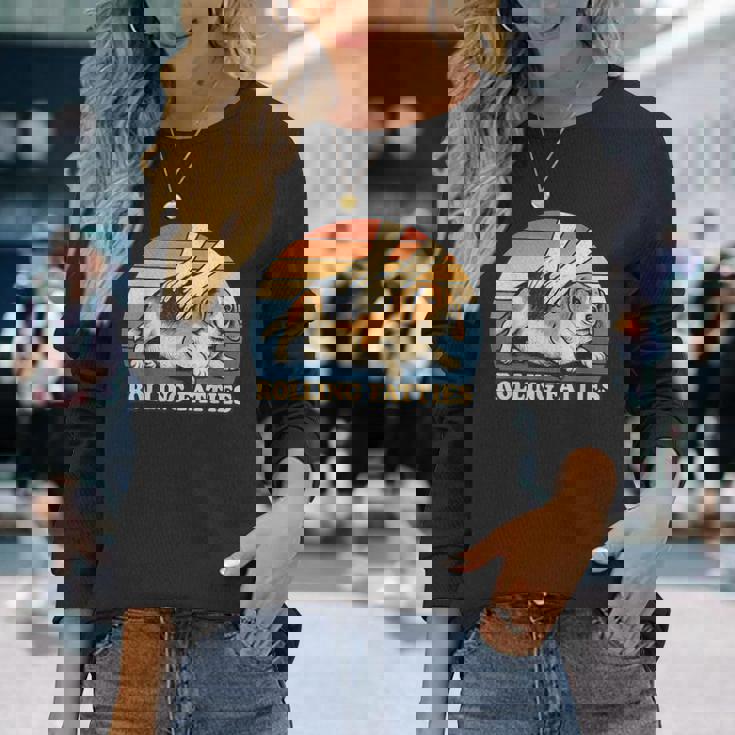 Beagle Rolling Fatties 駄洒落ジョーク 犬好き 長袖Tシャツ 彼女への贈り物