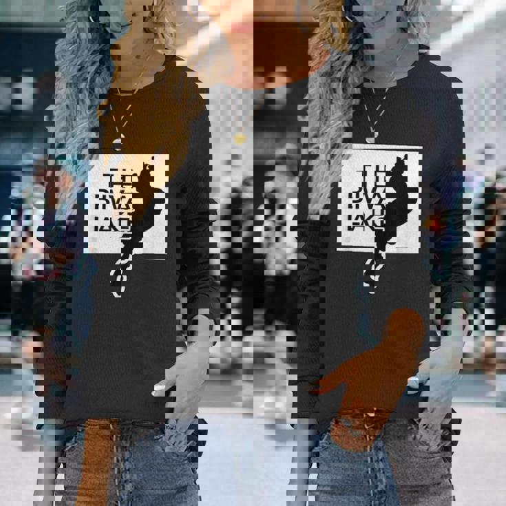 The Biwa Lake 琵琶湖 滋賀 地図【47都道府県】ジモtティ Jimo-T 地元愛 お土産 面白 長袖Tシャツ 彼女への贈り物