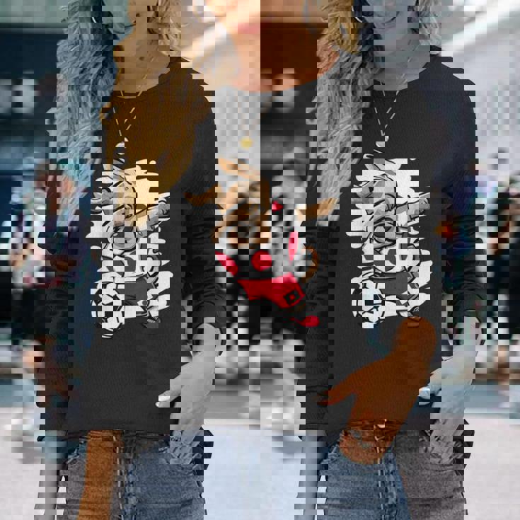 Dabbing Dog Japan サッカーファン ジャージ 日本国旗 フットボール 長袖Tシャツ 彼女への贈り物