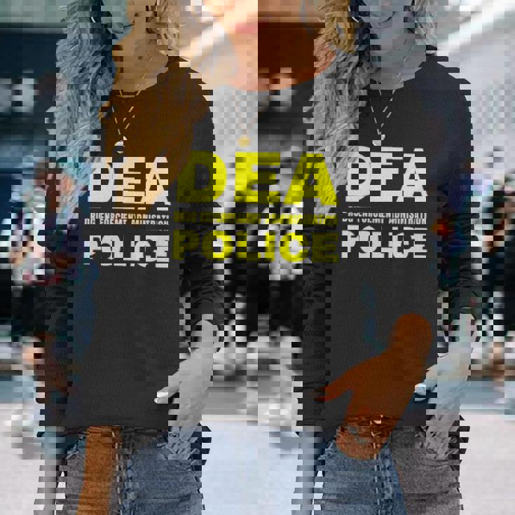 Dea 警察官 麻薬取締局 フロントプリント 長袖tシャツ 長袖Tシャツ 彼女への贈り物