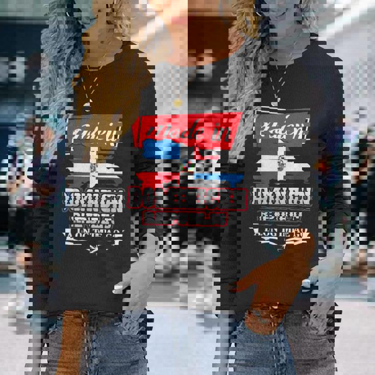 Dominican Republic Long Ago Country Flag Dr Native 長袖Tシャツ 彼女への贈り物