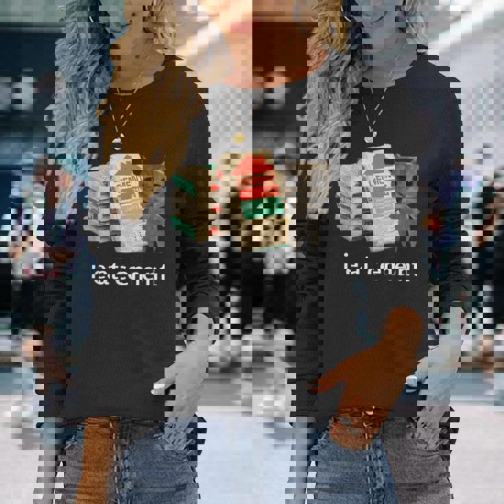 I Eat Cement 猫シャツ キッズ 面白い ダンク 猫 ミーム 長袖Tシャツ 彼女への贈り物