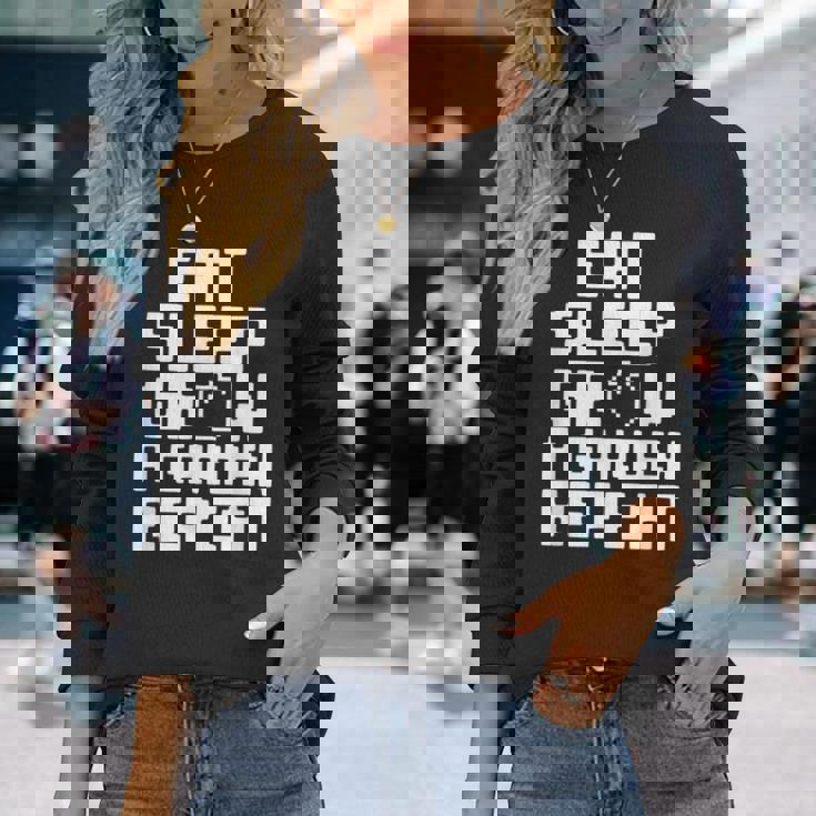 Eatleep Grow A Garden Repeat 面白い ガーデニング ゲーム 長袖Tシャツ 彼女への贈り物