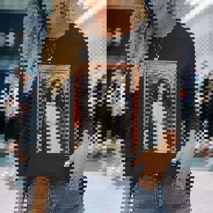 Edvard Munch作 マドンナ 長袖Tシャツ 彼女への贈り物