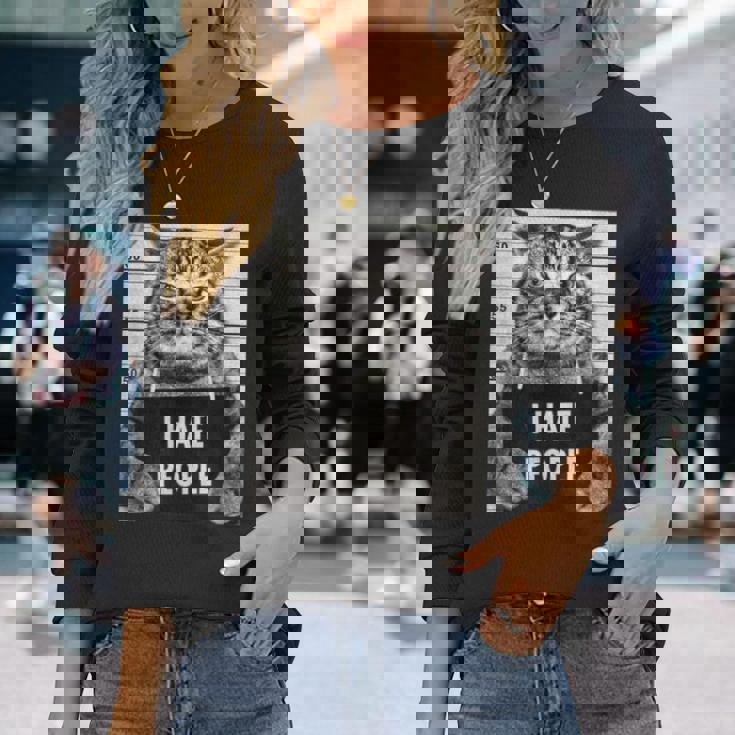 Cats Picture I Hate Peopleaying 長袖Tシャツ 彼女への贈り物