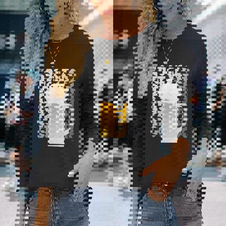 Gokugoku ビール 生ビール 泡 夏 居酒屋 仲間 楽しい 美味しい 爽快 メンズ レディース 長袖Tシャツ 彼女への贈り物