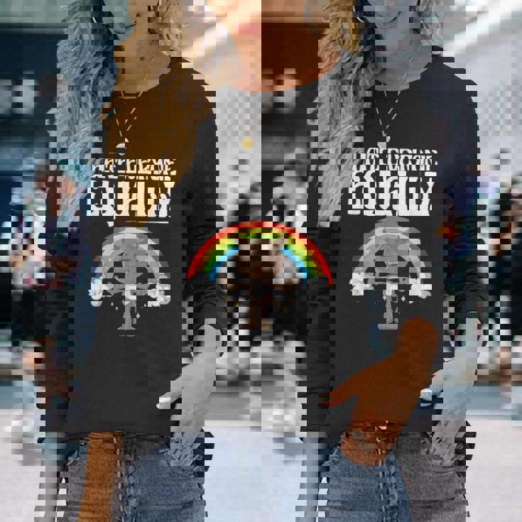 I Hate Everyone Equally 反社会的猫 内向的 長袖Tシャツ 彼女への贈り物