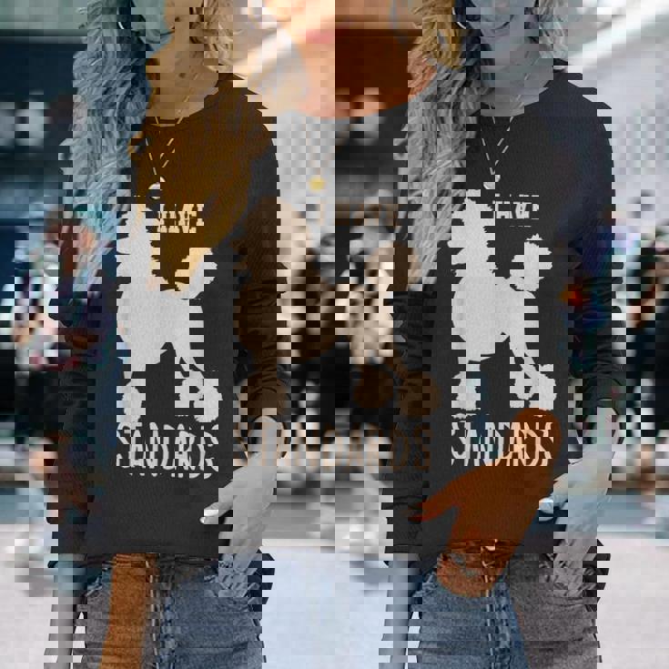 I Havetandards プードル キュート スタンダード プードル 長袖Tシャツ 彼女への贈り物