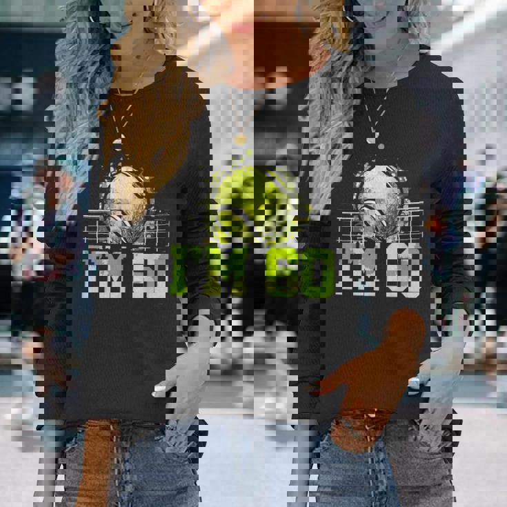 I'm 60 ラケット スポーツ テニス 選手 大人 還暦 長袖Tシャツ 彼女への贈り物