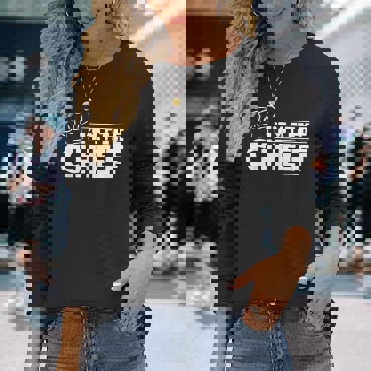 メンズ I'm The Chef クッキングハット フードクッキング シェフ キッチン フードクック 長袖Tシャツ 彼女への贈り物