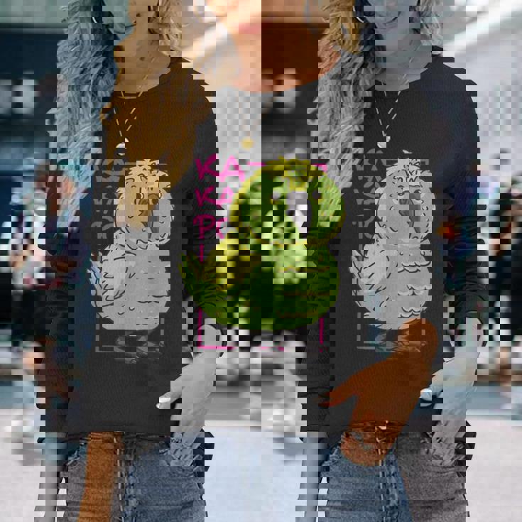 Kakapo ニュージーランド オウム カカポ 長袖Tシャツ 彼女への贈り物