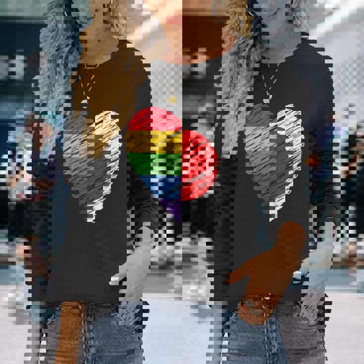 Lgbtq Japan ゲイプライド ハート ゲイとレズビアンの愛 Lgbt 長袖Tシャツ 彼女への贈り物