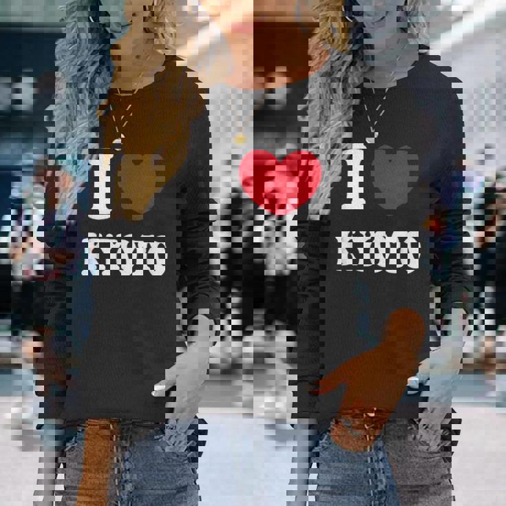 I Love Kyoto 京都が大好き 長袖Tシャツ 彼女への贈り物