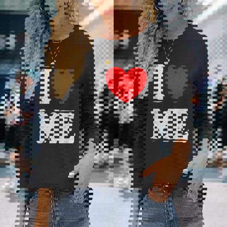 I Love Me シャツ Y2k ジョーク I Heart Me Love Myself Maine 長袖Tシャツ 彼女への贈り物