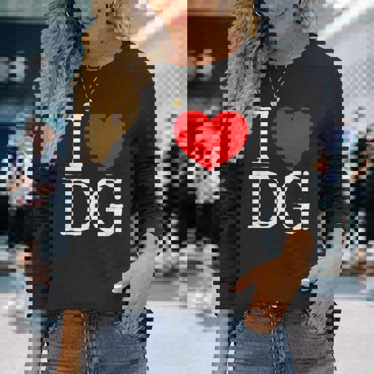 I Love ハート Dg 長袖Tシャツ 彼女への贈り物