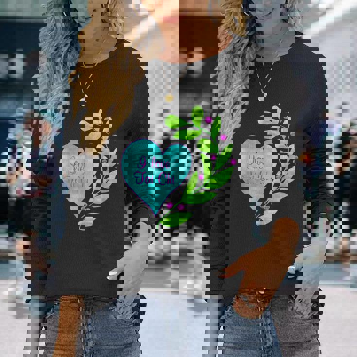 I Love 太極拳 長袖Tシャツ 彼女への贈り物