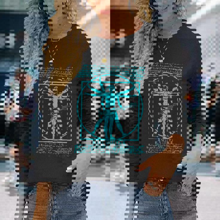 Manitruvian Guitarist ロックスター バスダヴィンチ 長袖Tシャツ 彼女への贈り物