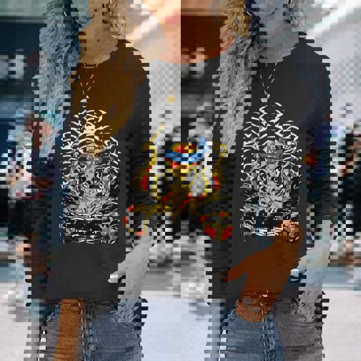 Retro Drumsticks Drummer Drums Hand 長袖Tシャツ 彼女への贈り物