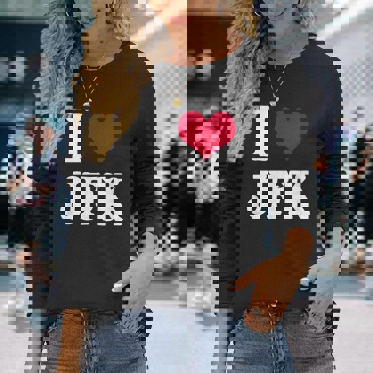 Retrointage I Heart Jfk John F Kennedy 長袖Tシャツ 彼女への贈り物