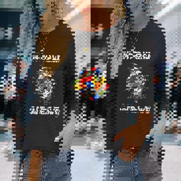 Rubik's Cube マジックキューブ レトロ ルビ ヴィンテージ オタク 長袖Tシャツ 彼女への贈り物