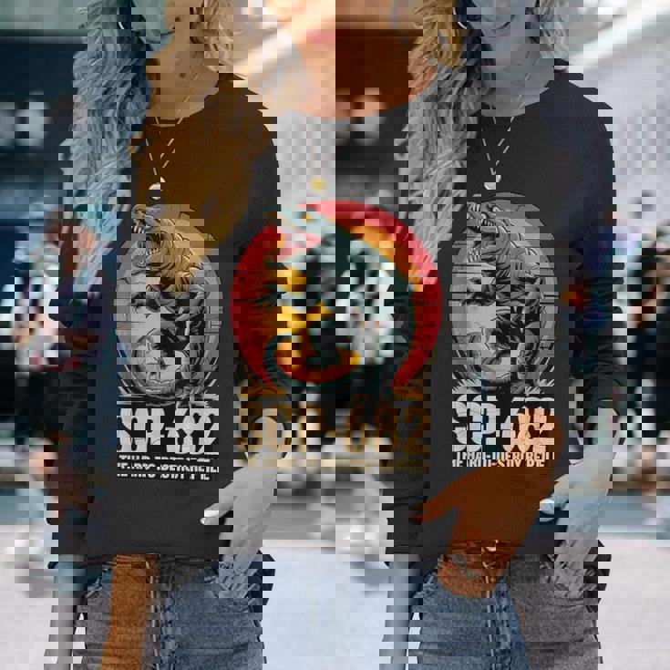 Scp-682 破壊しづらい爬虫類モンスターcpファンデーション 長袖Tシャツ 彼女への贈り物