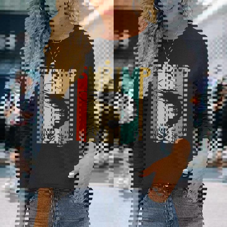 Shrimp エビ 動物 長袖Tシャツ 彼女への贈り物