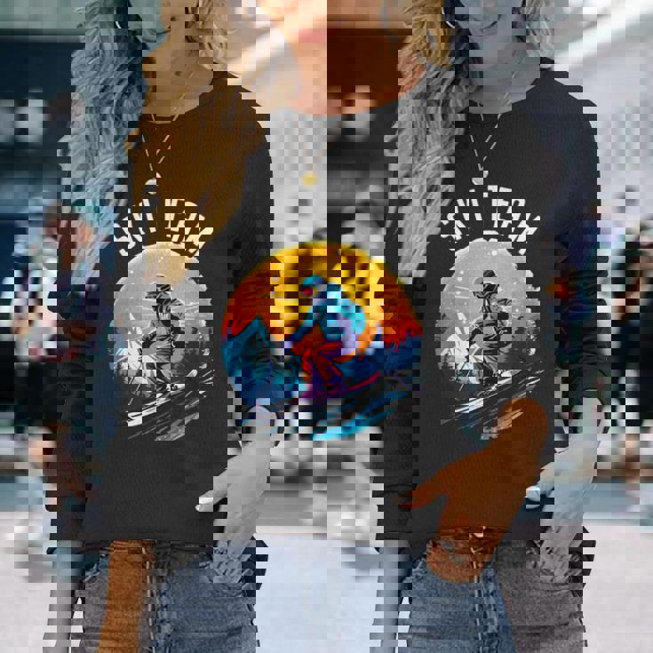 Ski Team スキーチーム スキーヤー スクール スキー旅行 スキーチーム クルー スキー 長袖Tシャツ 彼女への贈り物