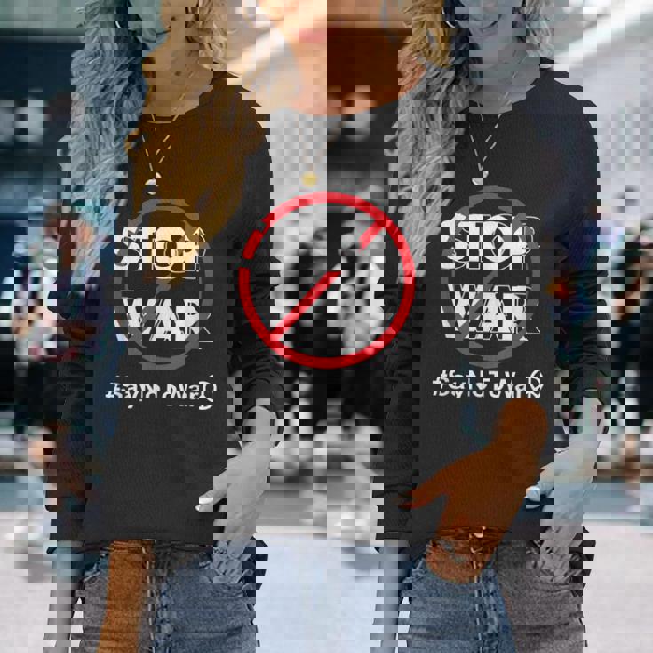 Stop Waray No To War Pleasetop Wars No War 長袖Tシャツ 彼女への贈り物
