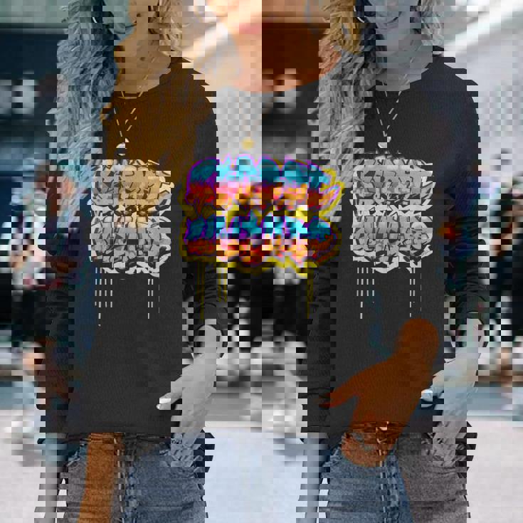 Street Culture グラフィティ・スタイルのアーバン・ストリートウェア 長袖Tシャツ 彼女への贈り物