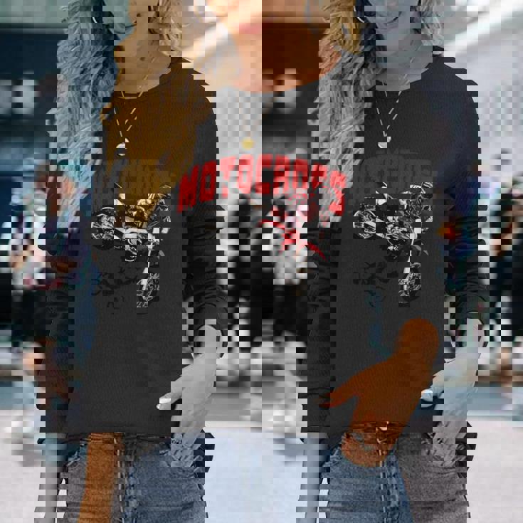 Supercross Motocross Gear Love Race Motorcycle 長袖Tシャツ 彼女への贈り物