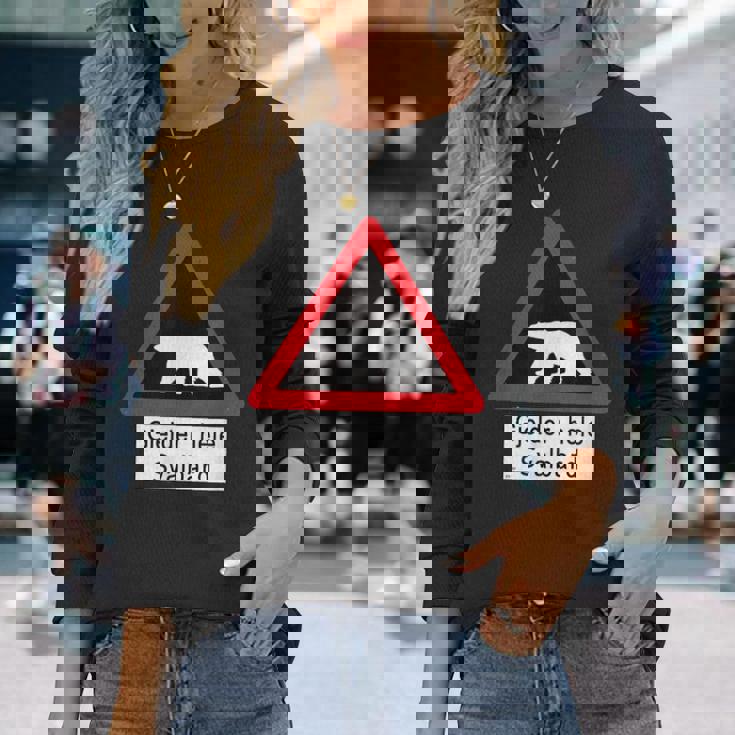 Svalbard ホッキョクグマ サイン 長袖Tシャツ 彼女への贈り物