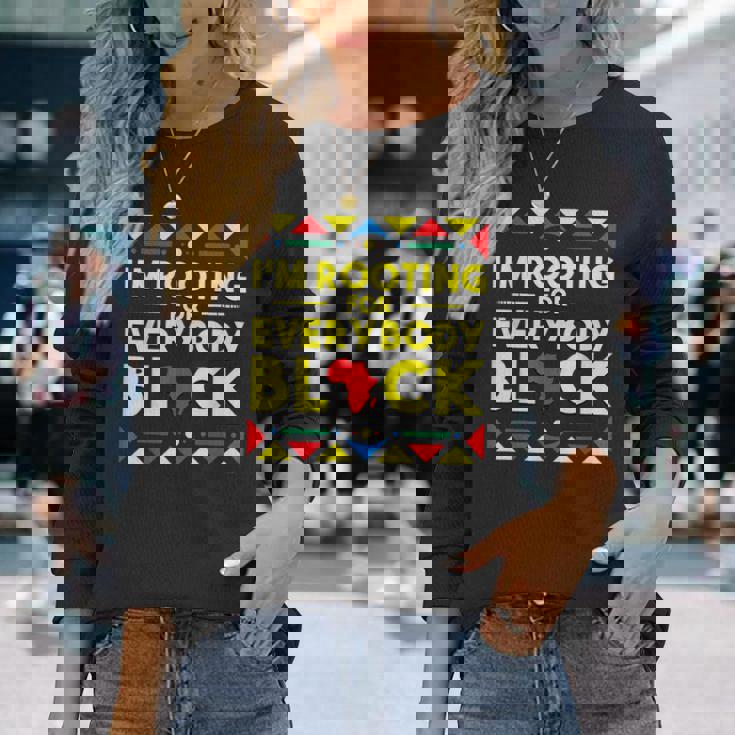 History I'm Rooting For Everybody ブラック アフリカ 長袖Tシャツ 彼女への贈り物