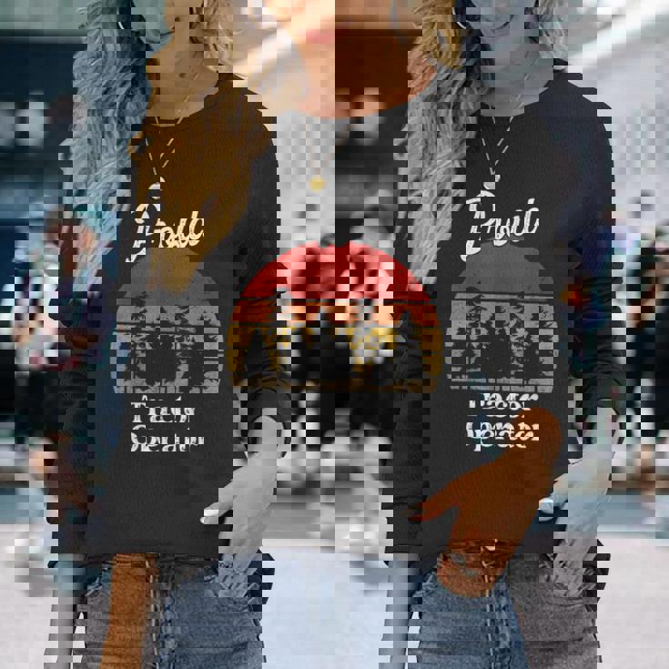 Tractor Operator Shirts Job Title Professions Long Sleeve T-Shirt Gifts for Her