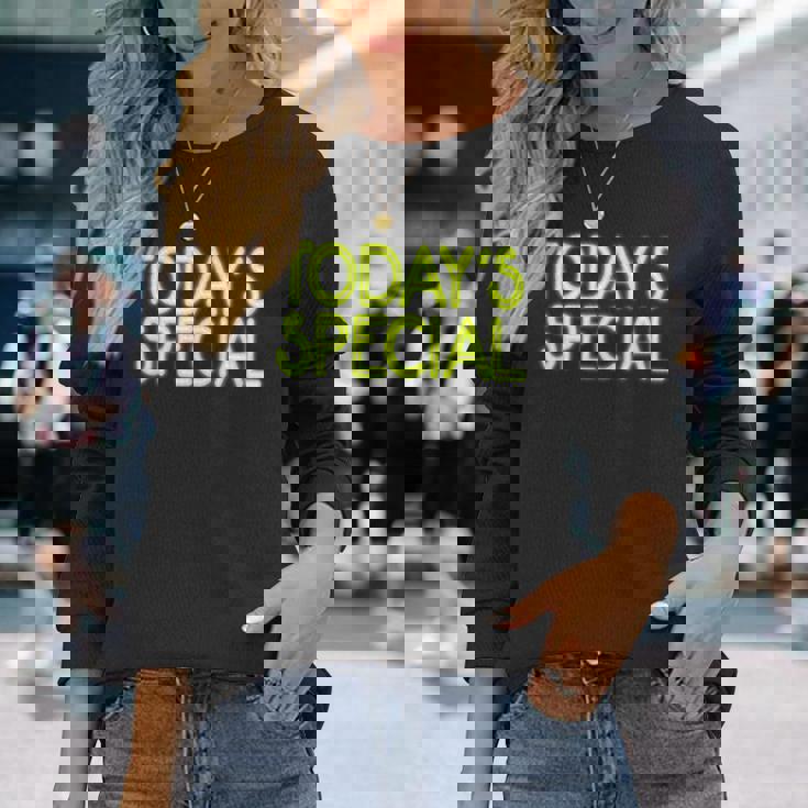 Trendy Neon Greenign Today'special 長袖Tシャツ 彼女への贈り物