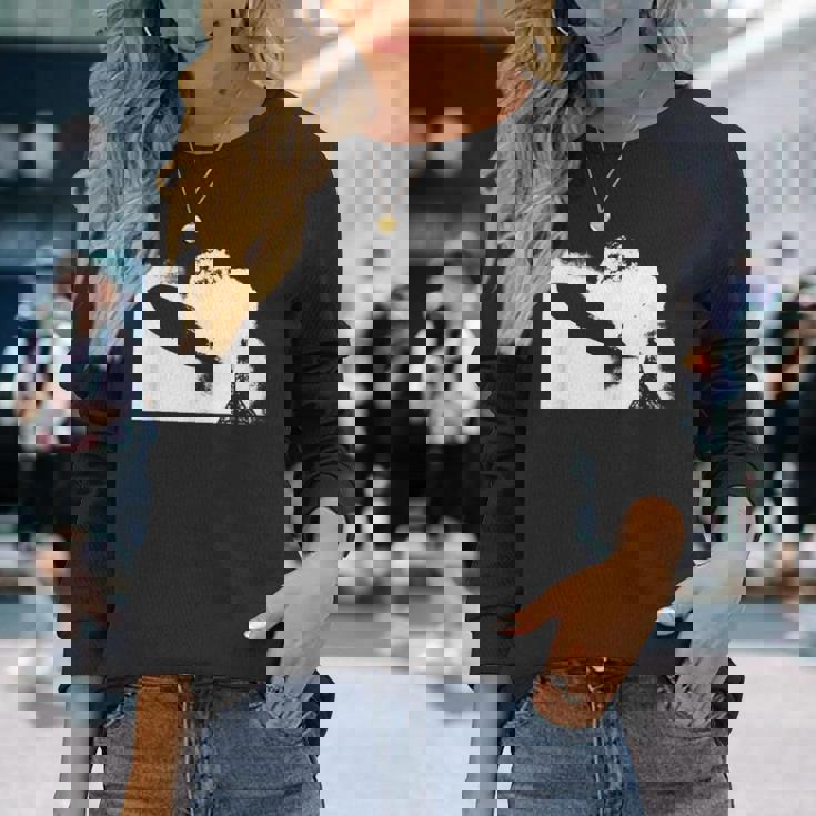 Zeppelin Explosion グラフィックtシャツ 長袖Tシャツ 彼女への贈り物