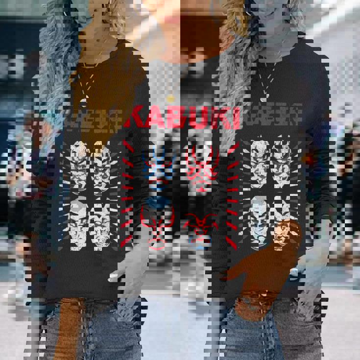 【歌舞キッス！架空の 歌舞伎メイク ロック バンド】グラムロック ヘビメタ ツアー 音楽 面白 おもしろ ネタ 衣装 長袖Tシャツ 彼女への贈り物