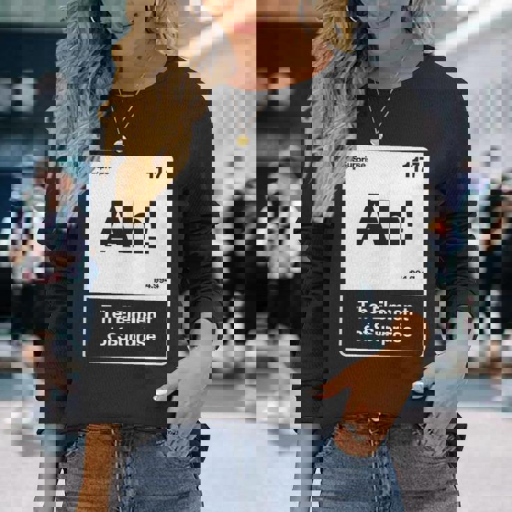 ああ驚きの要素 長袖Tシャツ 彼女への贈り物