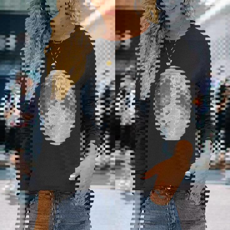 うさぎ星人 On The Moon 長袖Tシャツ 彼女への贈り物