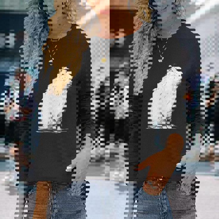 かわいいカピバラ カピバラ・カピバラ 長袖Tシャツ 彼女への贈り物