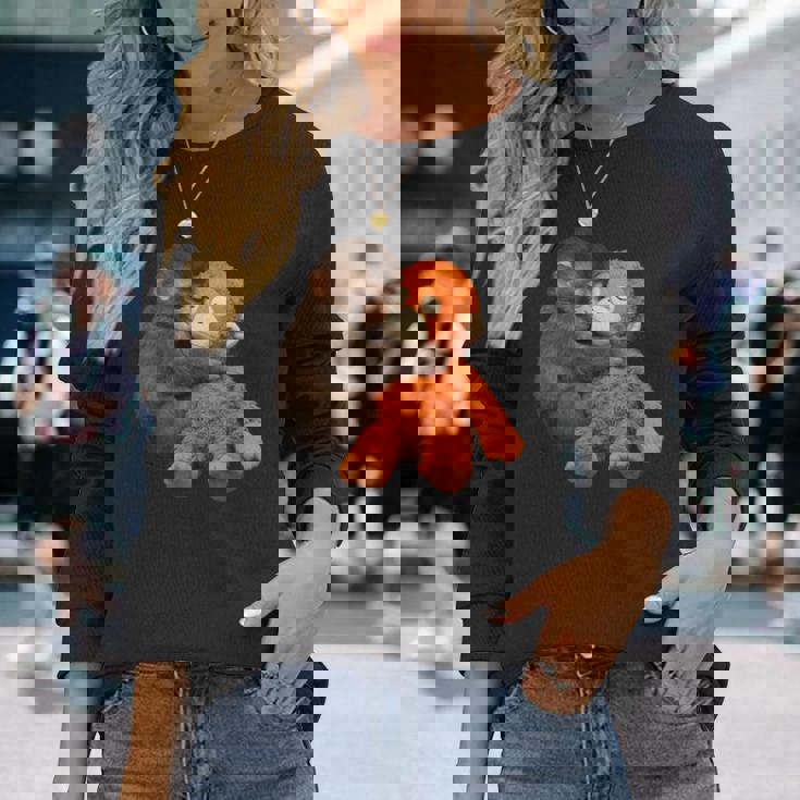 かわいいモンキーパンチ パンチ君 日本 ベイビーモンキー チームパンチ 長袖Tシャツ 彼女への贈り物