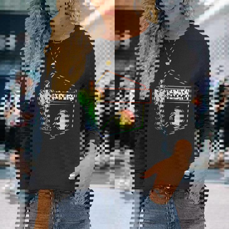 けん玉グッズ ウォーターカラーデザイン 長袖Tシャツ 彼女への贈り物