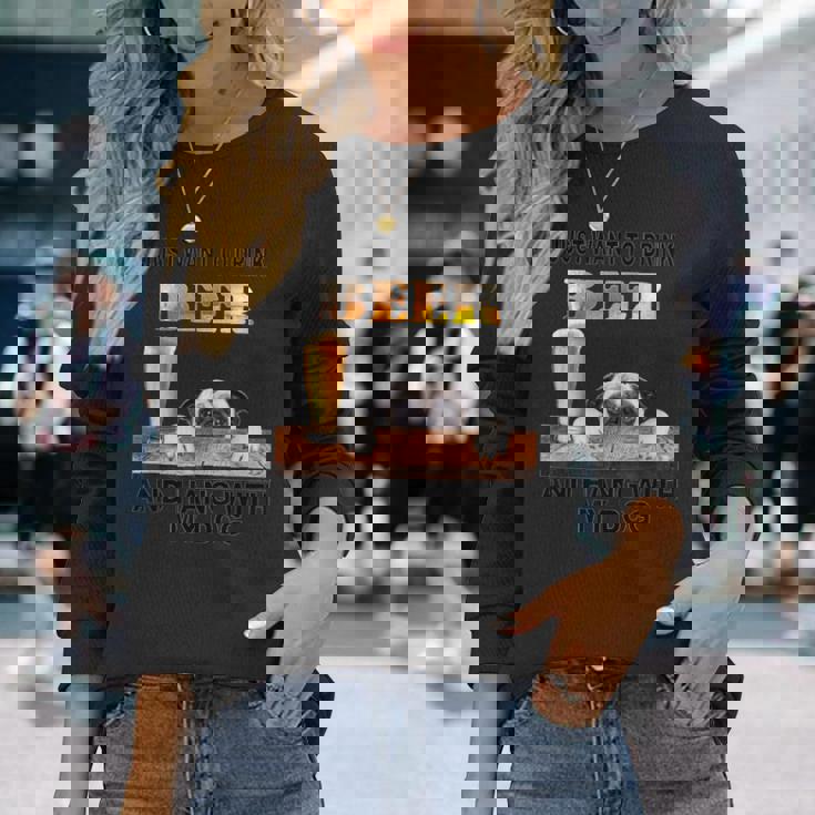 ただビール飲みたい&吊るすw マイパグ 長袖Tシャツ 彼女への贈り物