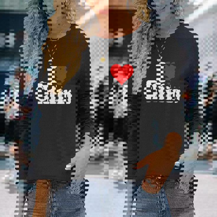 にハートのちひろの名前が大好き 長袖tシャツ 長袖Tシャツ 彼女への贈り物