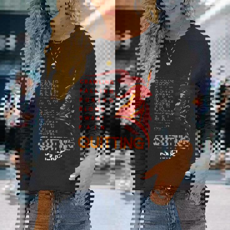 やめることは許されない スパルタンとマッドレース 長袖Tシャツ 彼女への贈り物