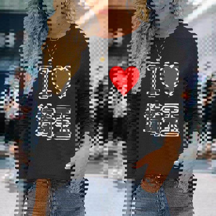 アイラブ・埼玉（I Love ハート）【47都道府県】Jimo-T ジモティ 地元愛 お土産 旅行 メッセージ・面白 長袖Tシャツ 彼女への贈り物