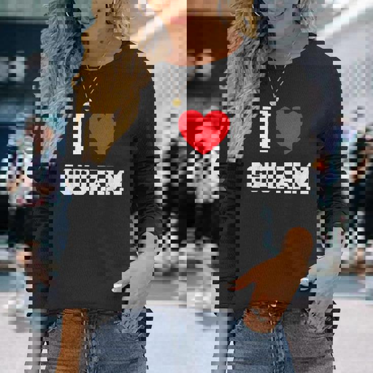 アイ・ラブ・グアム 長袖Tシャツ 彼女への贈り物