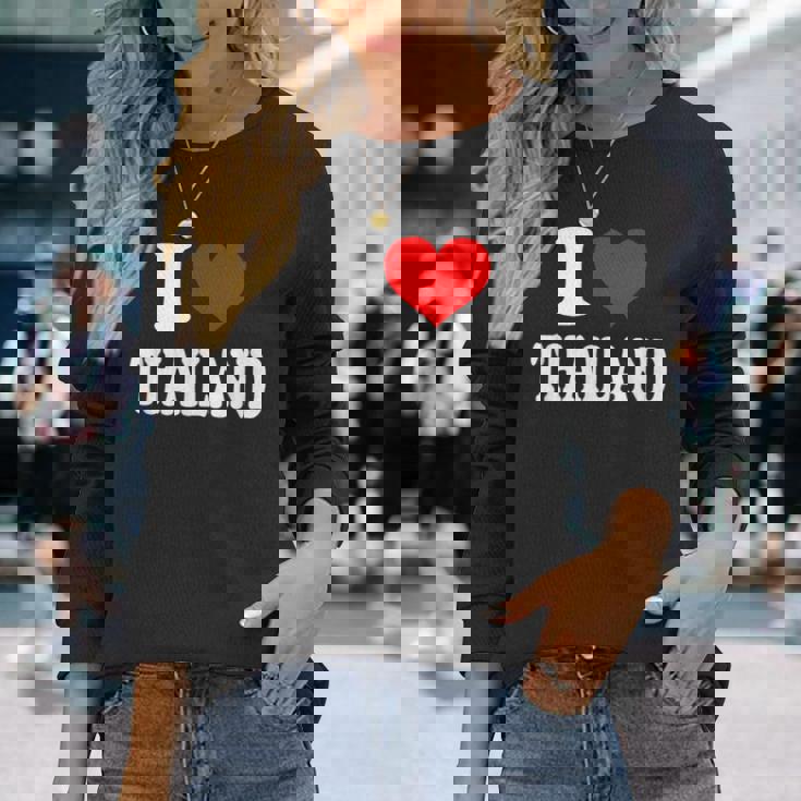 アイ・ラブ・タイランド 長袖Tシャツ 彼女への贈り物