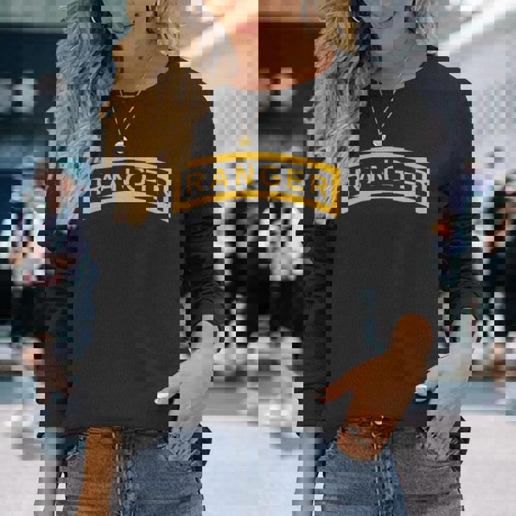 アメリカ陸軍レンジャーイエロータブ ヴィンテージ空挺兵士シャツ 長袖Tシャツ 彼女への贈り物