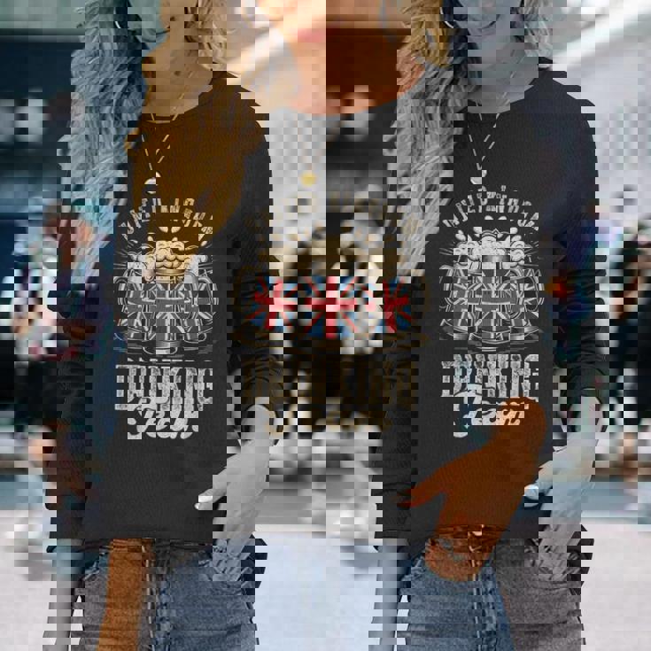 イギリス飲酒チーム ファニーパーティー 英国ビールフェスト 長袖Tシャツ 彼女への贈り物